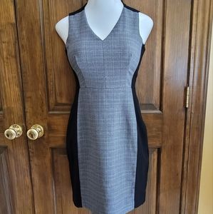 White House Black Market Black Gray Purple Dress Sz 4 P2P 15 L 21